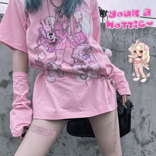 Summer Goth Sexy Womens T-shirt Aesthetic Loose Womens T-shirt Punk Rock Streetwear Ladies Top Gothic T-shirt Harajuku