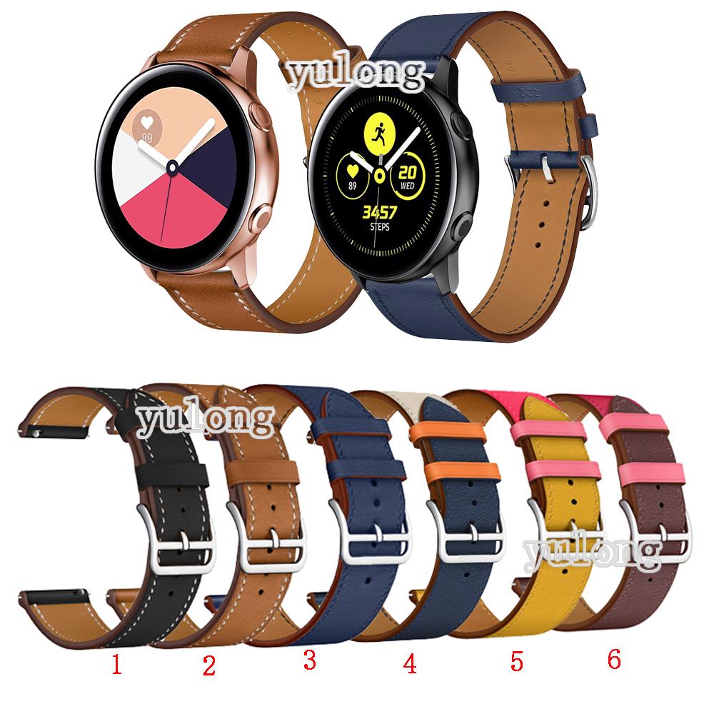 สินค้า สายนาฬิกาข้อมือหนัง 20 มม. แบบเปลี่ยน สําหรับ Samsung Galaxy watch Active 2 40 มม. 44 มม. watch 5 watch5 pro watch4 watch 4 classic 42 มม. 46 มม.