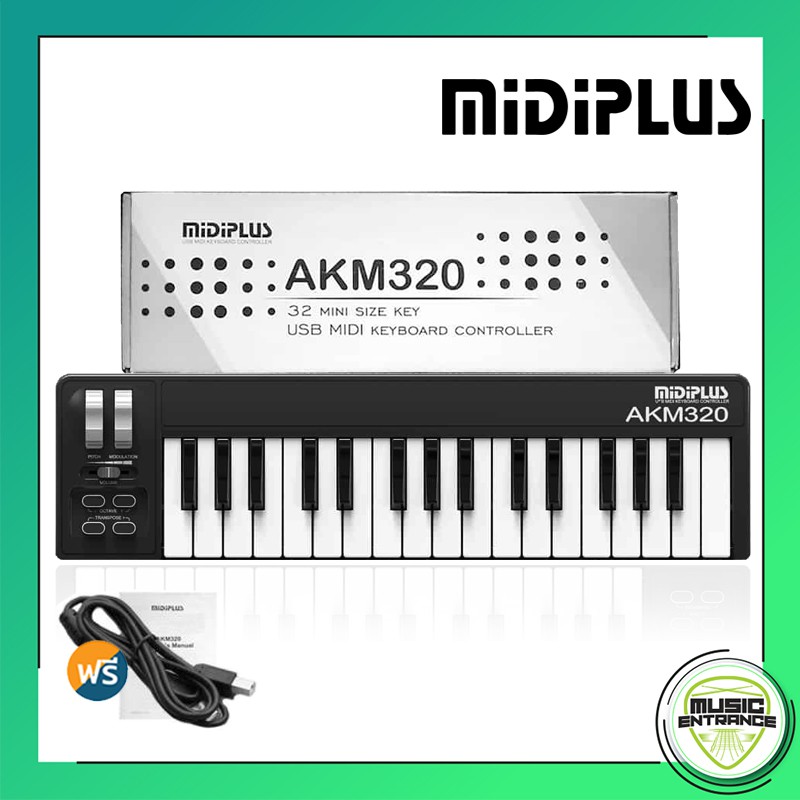 Midiplus AKM320 คีย์บอร์ดใบ้ 32 คีย์ (Midi Keyboard Controller) แถมฟรี