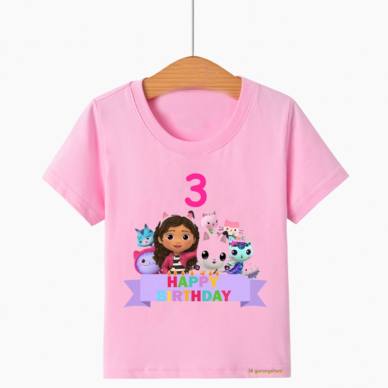 ใหม่-เสื้อยืดลําลอง-แขนสั้น-พิมพ์ลาย-happy-brithday-gabbys-dollhouse-2-3-4-5-6-7-สําหรับเด็กผู้หญิง-และผู้ชาย