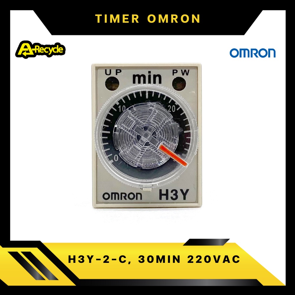 omron-h3y-2-c-30min-220vac-timer-relay-omron-2-contact-8-ขา