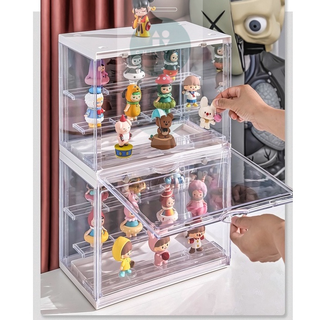 กล่องฟิกเกอร์ ตู้โมเดล ตู้โชว์ตุ๊กตา ญี่ปุ่น 3 ชั้น Mini figure Toy Model Display Shelf