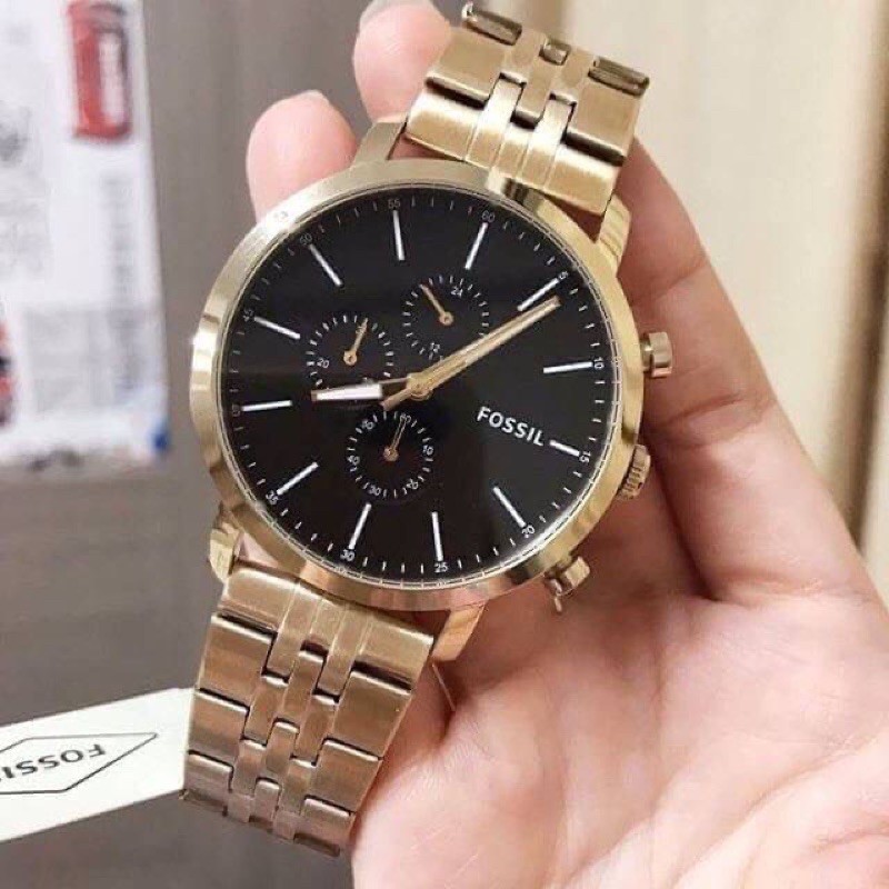 นาฬิกา FOSSIL Luther Chronograph Gold-Tone Stainless Steel Watch