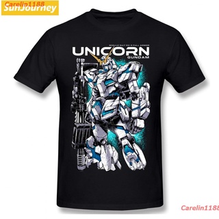 Carelin1188 2022 ใหม่เสื้อยืดลําลองสําหรับผู้ชายผ้าฝ้ายแขนสั้นคอลูกเรือวินเทจลาย Unicorn Gundam Japan sale