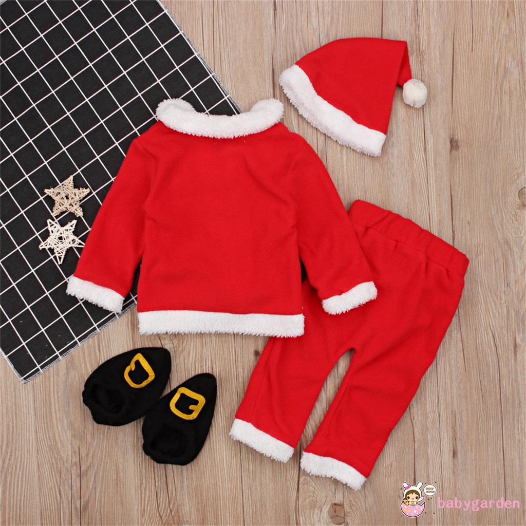 babygarden-เสื้อแจ็คเก็ต-กางเกง-หมวก-ถุงเท้าลายซานตาคลอสสําหรับเด็ก