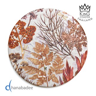 จานรองแก้วดูดน้ำทรงกลม LEAF-06 (D10059) เซรามิก ธนบดีเซรามิค