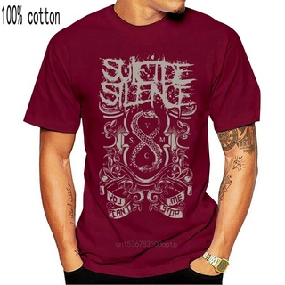 เสื้อยืดผ้าฝ้ายพิมพ์ลายคลาสสิก ขายดี เสื้อยืดลําลอง แขนสั้น พิมพ์ลาย Suicide Silence You Can Stop Me สีดํา สําหรับผู้ชาย