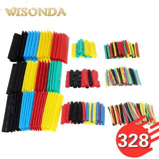 328pc Heat Shrink Tube หลายสี 8 ขนาด Polyolefin 2: 1 ปราศจากฮาโลเจน