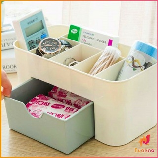 BUAKAO กล่องวางเครื่องสำอางค์ กล่องเก็บอุปกรณ์สำนักงาน สีพลาสเทล Cosmetics Box Drawer