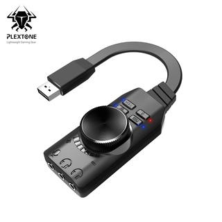 สินค้า PLEXTONE GS3 USB ช่องเสียบอะแดปเตอร์การ์ดเสียง พร้อมช่องเสียง ขนาด 3.5 มม. Virual 7.1 สำหรับชุดหูฟังเล่นเกม