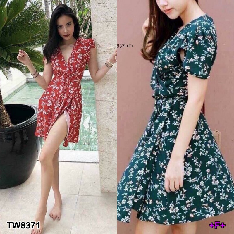 เดรสทรงกิโมโนลายดอก-tw8371