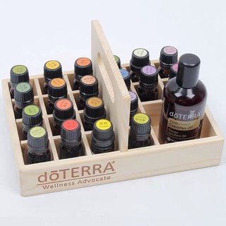 Doterra ตะกร้าไม้ใส่น้ํามันหอมระเหย แบบพกพา 21 ช่อง