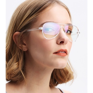 ภาพหน้าปกสินค้าแว่นตา กรอบพลาสติกใส ป้องกันแสงสีฟ้า ทรงวงรี สไตล์วินเทจ แฟชั่นเรโทร สําหรับผู้ชาย และผู้หญิง ที่เกี่ยวข้อง