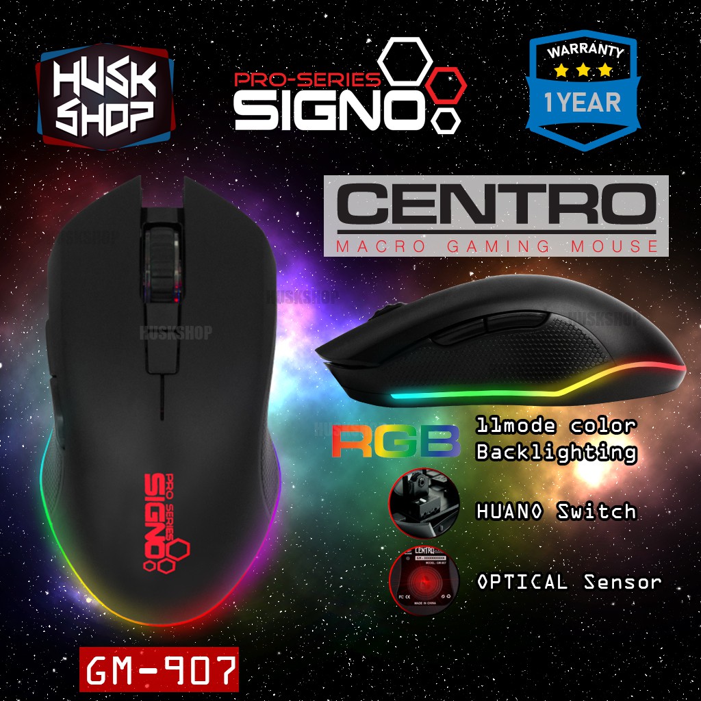 รูปภาพของเมาส์มาโคร Signo GM-907 เมาส์เกมมิ่ง Gaming Macro Mouse pro-series รุ่น Centro ประกันศูนย์ 1 ปีลองเช็คราคา