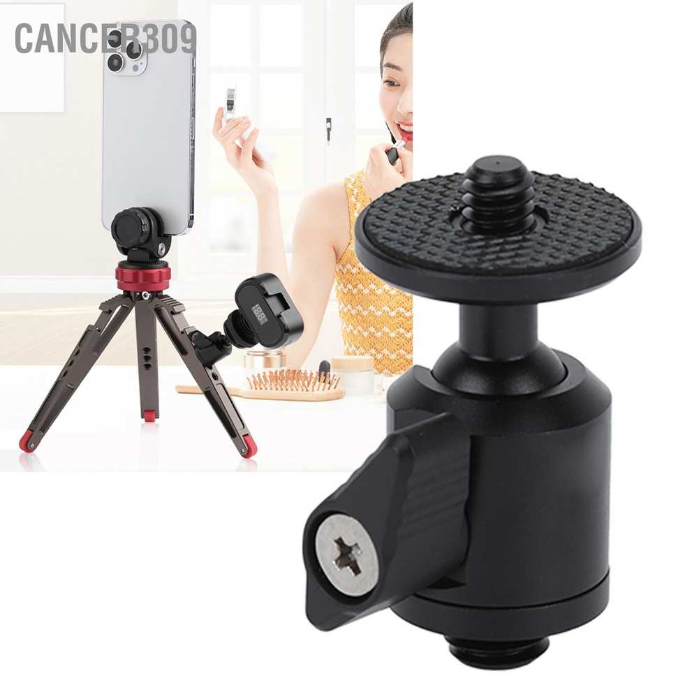 cancer309-1-4in-ball-head-mount-360-degree-rotatable-3-8in-screw-mini-hot-shoe-adapter-for-camera-cellphone-tripod
