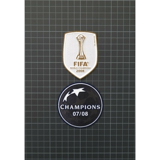 อาร์ม กำมะหยี่ แชมป์เปี้ยน Patch UEFA Champions League Winners 2007/2008 FIFA World Champions 2008 Patches Man United
