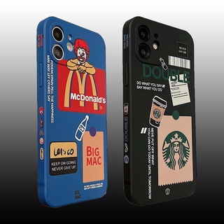 เคสซิลิโคน เคสforApple14 iPhone13 สตาร์บัคส์ แมคโดนัลด์ แถบข้าง เคสไอโฟน ซิลิโคนนิ่มขอบตรง เคสไอโฟน11 12promax เคสไอโฟน7พลัส Silicone case iPhone11 I PHONE 14 PRO MAX เคสไอโฟน13promax ไอโฟน12มินิ เคสไอโฟน6sพลัส เคส มีไอ7+ xr เคส I phone 12 promax case