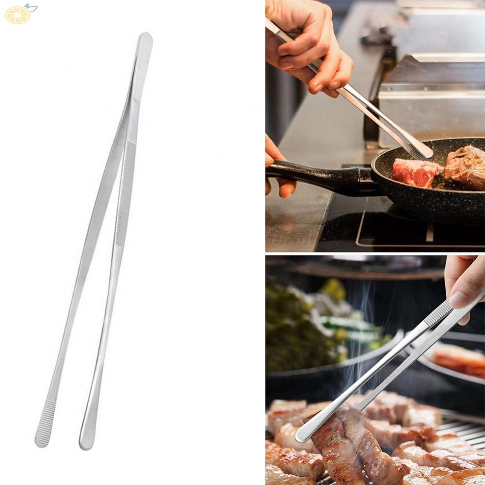 1 Pcs Kitchen Stainless Steel Tweezers Tong Long Cooking Tweezer Tongs 30*2 Cm Shopee Thailand