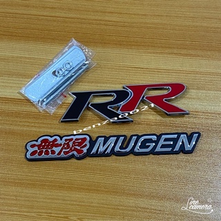 โลโก้ RR ติดกระจังหน้า + MUGEN งานหลังกาว  ( ราคาต่อชุด 2 ชิ้น )