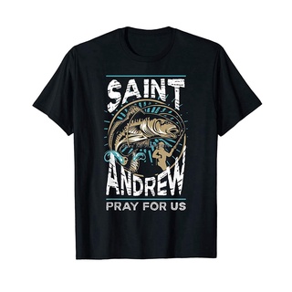 เสื้อยืดแฟชั่น❡แฟชั่น เสื้อยืดคอกลม ผ้าฝ้าย พิมพ์ลาย St Andrew Patron Saint of Fisherman สไตล์ฮิปฮอป สตรีท ฮาราจูกุ สําห