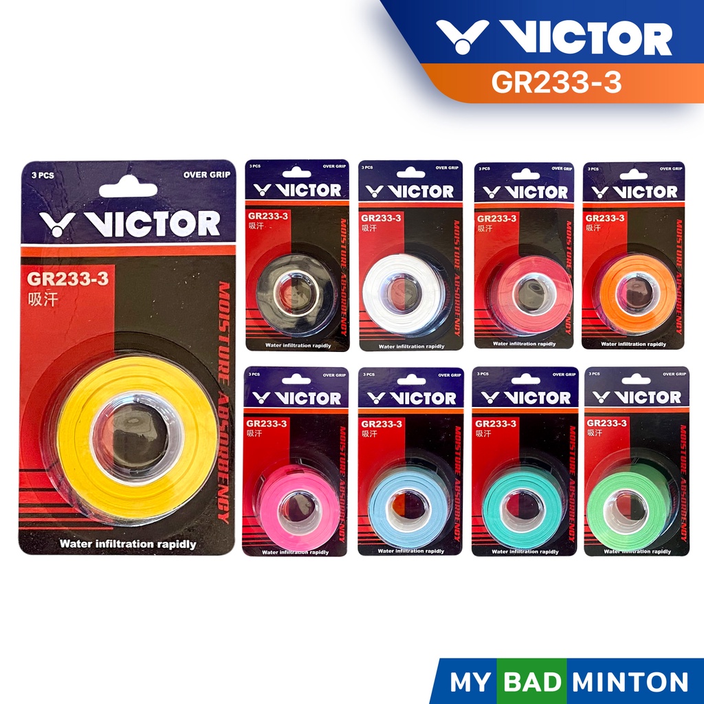 ภาพหน้าปกสินค้าVICTOR GRIP  รุ่น GR233-3 (แท้ 100%) นุ่ม แห้วไว ไม่ลื่น กริปยางพันด้ามไม้แบดมินตัน