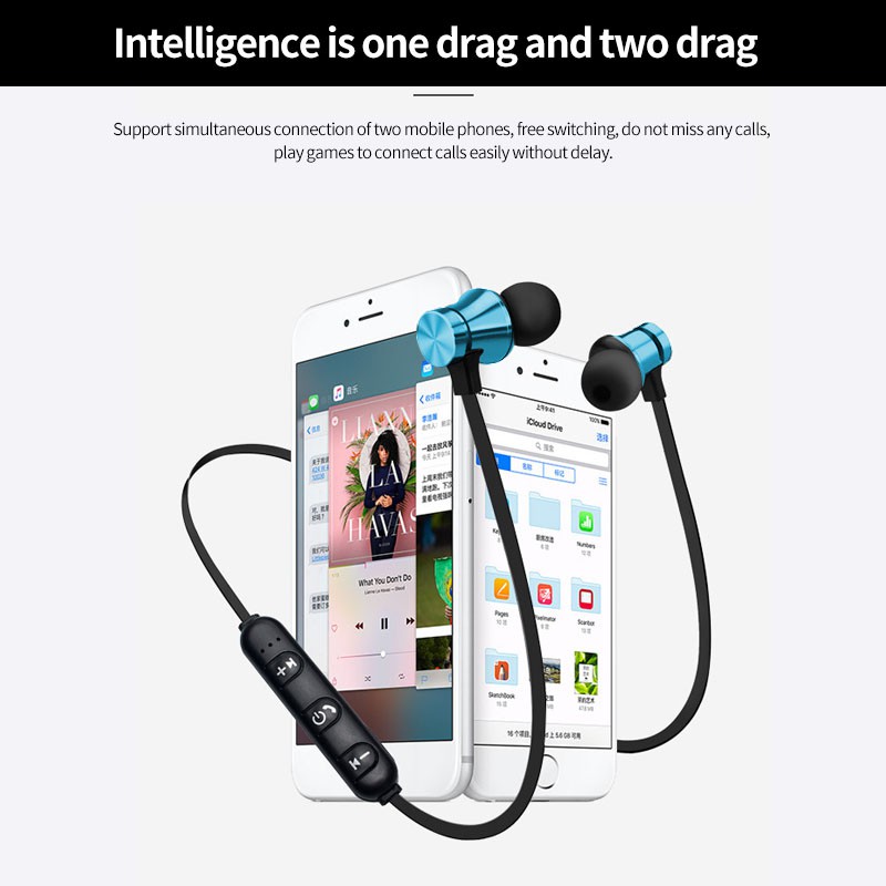 XT11 Bluetooth 4.2 Stereo Earphone Wireless In Ear EarbudsNeck Hanging Sport Shopee Thailand