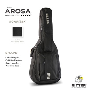 Ritter AROSA 5 "Sea Ground Black" กระเป๋ากีตาร์โปร่ง / Dreadnought / OM / GA / Jumbo / Acoustic Bass