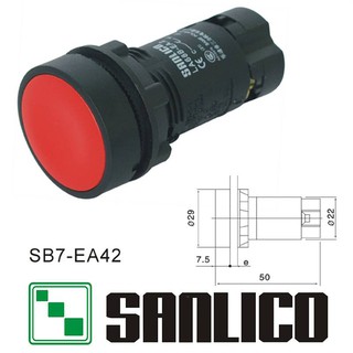 Push Button Switch สวิทช์กดแบบเด้งกลับ 22MM  LA68-EA " SANLICO "