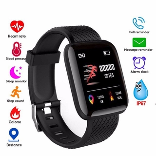 สินค้า 116 PLUS นาฬิกาเพื่อสุขภาพหน้าจอสี D13 smart watch วัดความดัน วัดหัวใจ นับก้าว IP67 กันน้ำ กีฬา USB ชาร์จสำหรับ 1.3 นิ้ว