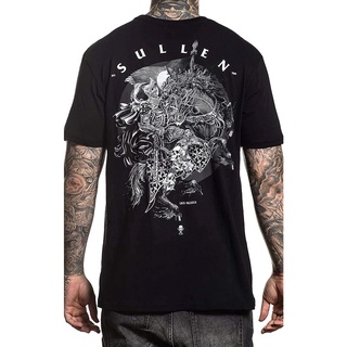 เสื้อยืดโอเวอร์ไซส์เสื้อยืดแขนสั้น ผ้าฝ้าย พิมพ์ลาย Sullen Valseca สไตล์เรโทร สําหรับผู้ชายS-3XL