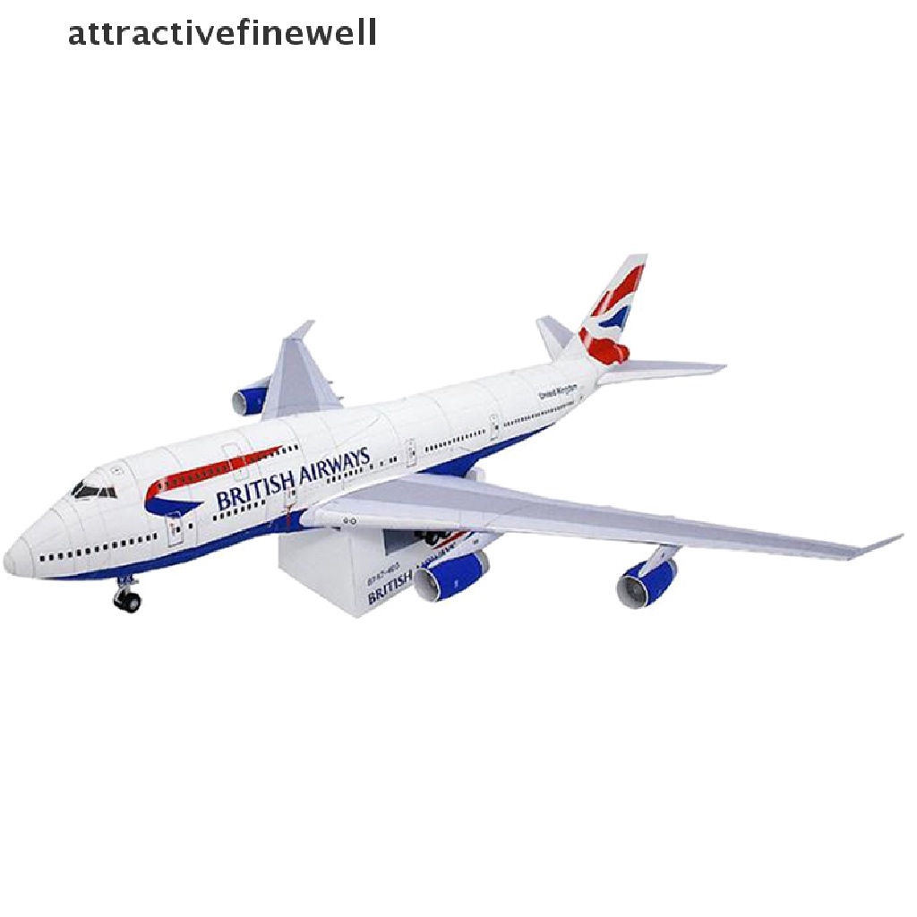 attractivefinewell-ชุดโมเดลเครื่องบินกระดาษ-3d-1-144-boeing-747-diy