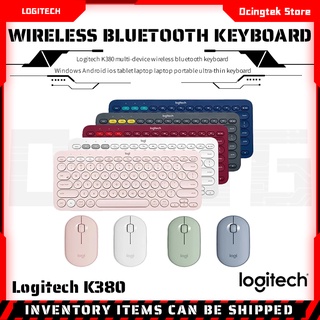 Logitech K380 คีย์บอร์ดบลูทูธไร้สาย Windows MacOS Android IOS Chrome OS สีดํา ฟ้า ชมพู ขาว แดง