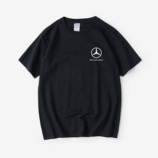 โลโก้รถ Mercedes-Benz โลโก้รถ AMG เครื่องมือหลวม Che Youhui เสื้อยืดแขนสั้นเสื้อผ้าเยาวชนสำหรับผู้ชายและผู้หญิงรอบ