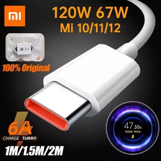 สายชาร์จ Xiaomi 6A แท้ ซิงค์คอมพ์ได้ Turbo Charger Cable Type C For Mi 11 10 10T Pro 5G Poco M3 X3 NFC Redmi K40 K30 Pro