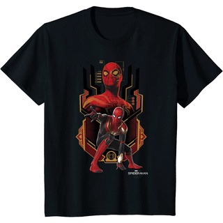 เสื้อยืดผ้าฝ้ายพรีเมี่ยม เสื้อยืด พิมพ์ลาย Marvel Spider-Man No Way Home Spider-Man ทรงเรขาคณิต