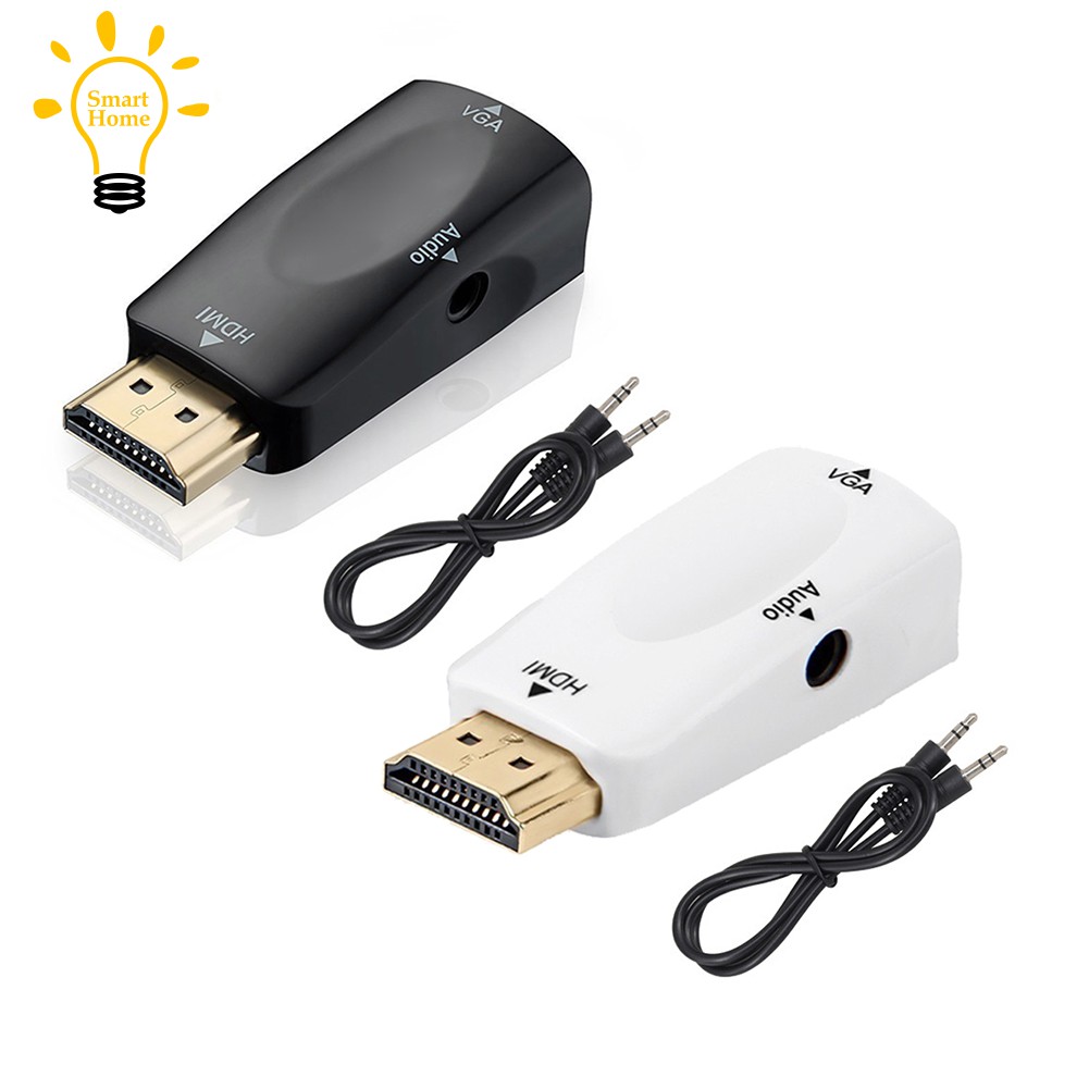 ☺ 1080P HDMI Male to VGA Female Adapter Video Converter with Audio ...