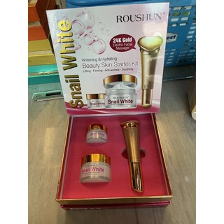 ROUSHUN snail eye cream + face cream +24K electric facial massager