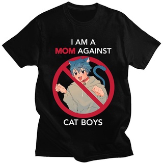 [S-5XL] เสื้อยืด พิมพ์ลายอนิเมะ I Am A Mom Against Cat Boys สไตล์ญี่ปุ่น คลาสสิก สําหรับผู้ชาย#39; s ผู้หญิง &amp;#39; s เสื