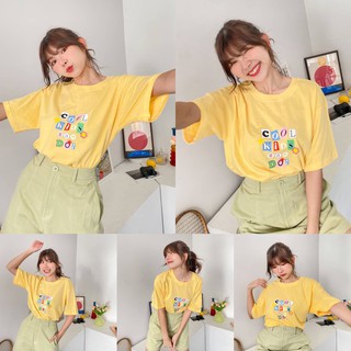 Live136# เสื้อคัตตอล มีหลายสี “CoolKids” สไตล์เกาหลี Dream Big Tshirt โอเวอร์ไซน์ สาวอวบใส่ได้ พร้อมส่ง คอกลม ผ้านุ่ม