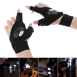 ซ้าย + ขวา ปรับได้ ยืดหยุ่น ซ่อม ไฟนิ้ว ตกปลา สายรัดวิเศษ ถุงมือนิ้ว ไฟฉาย LED