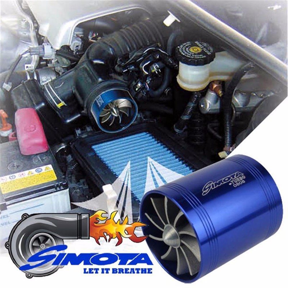 Blue Simota Double Turbine Turbo Charger Air Intake แก๊สการใช้ Saver ...