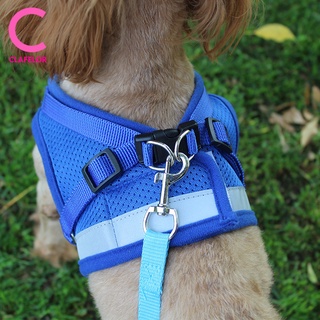CLAFELOR-สายจูงสุนัข สายรัดสะท้อนแสงสำหรับสัตว์เลี้ยง เสื้อกั๊กสายจูงสุนัข เรืองแสง สายจูงหมา สายรัดอกสุนัข CW-2