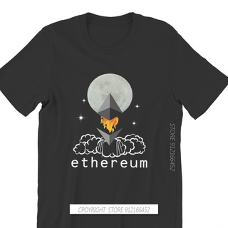 เสื้อยืดโอเวอร์ไซส์ใหม่ เสื้อยืดแฟชั่น ลาย Bitcoin Cryptocurrency Miners Meme Man TShirt To The Moon Ethereum สไตล์ฮาราจ