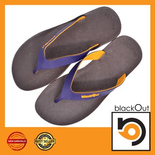 🔰 BlackOut Flipper 🔰 รองเท้าแตะ รองเท้ายางกันลื่น พื้นโกโก้หูน้ำเงินทอง