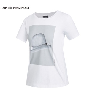 เสื้อยืด เสื้อแฟชั่นผญ sexy Armani Emporio Armani 21 เสื้อยืดลําลองสําหรับสตรีผ้าฝ้ายแขนสั้นคอกลมRjb