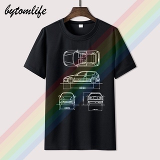 S ummer Honda Civic 1992 &amp;#39; s with car drawings เสื้อยืดคอกลม แขนสั้น สําหรับผู้ชาย