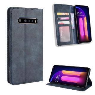 เคสหนัง PU ฝาพับแม่เหล็ก พร้อมช่องใส่บัตร สไตล์วินเทจ สําหรับ LG V60 ThinQ 5G