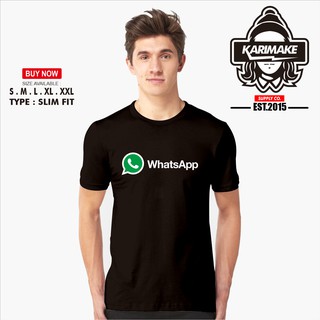 เสื้อยืด พิมพ์ลายโลโก้ Whatsap Internet Karimake