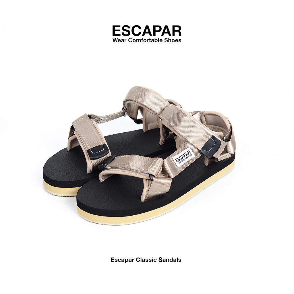 ราคาและรีวิวESCAPAR Sandals Classic Nature Brown รองเท้ารัดส้น สีน้ำตาล พื้นยางธรรมชาติ รองเท้าแตะรัดส้น รองเท้ารัดส้นผู้ชาย