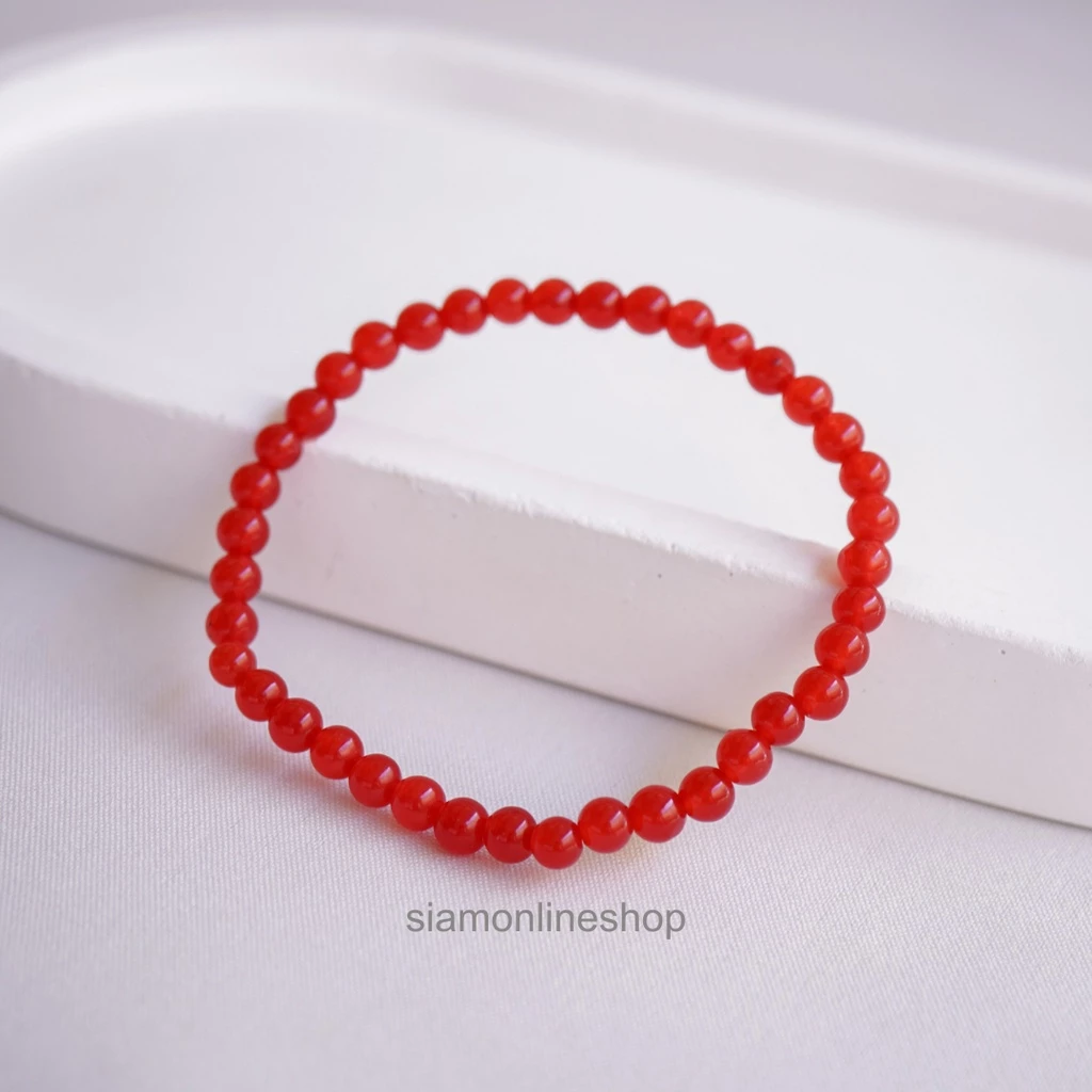 JADE หยกแดง เลือกขนาดเม็ดหินได้ (4-12 มม.) หินแห่งการขจัดความโกรธ สร้อยข้อมือหยกแท้ https://wayoza.com
